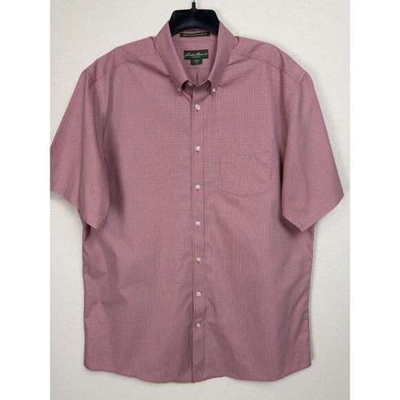 Eddie Bauer Other - Eddie Bauer Relaxed Fit Wrinkle Resistant Short Sleeve Shirt Red Men XL Tall